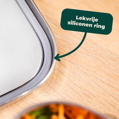 Stainless Steel Lunch Box Leakproof Square