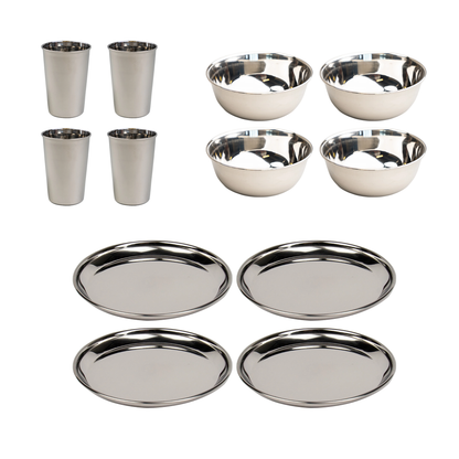 Stainless Steel Dinnerware Set (4 Persons)