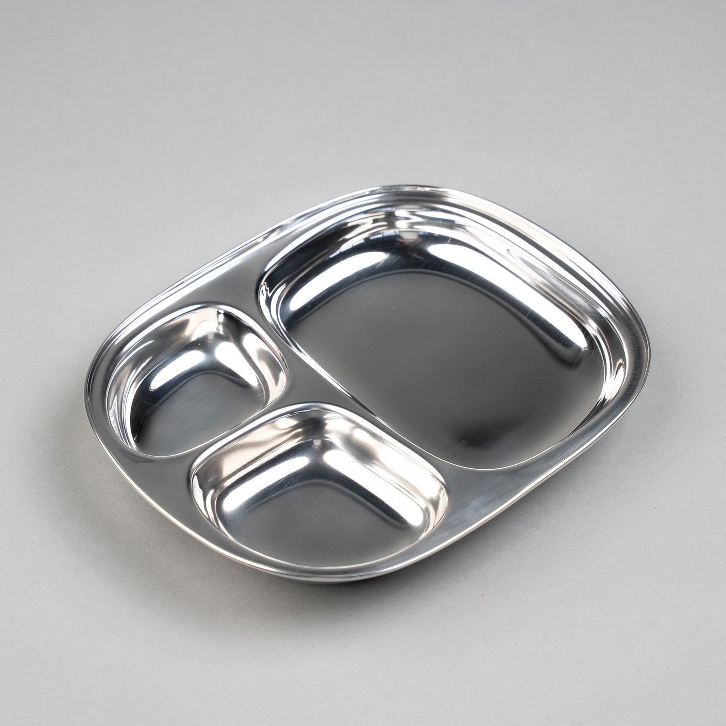 Stainless Steel Children's Plates with Compartments Square