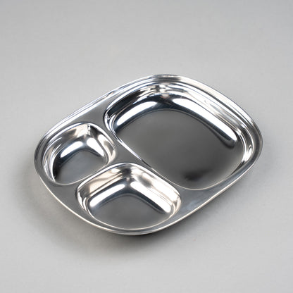 Stainless Steel Children's Plates with Compartments Square