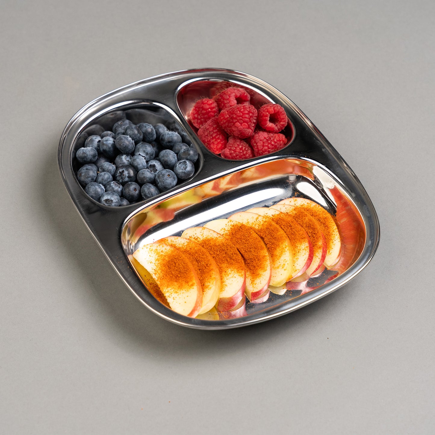 Stainless Steel Children's Plates with Compartments Square