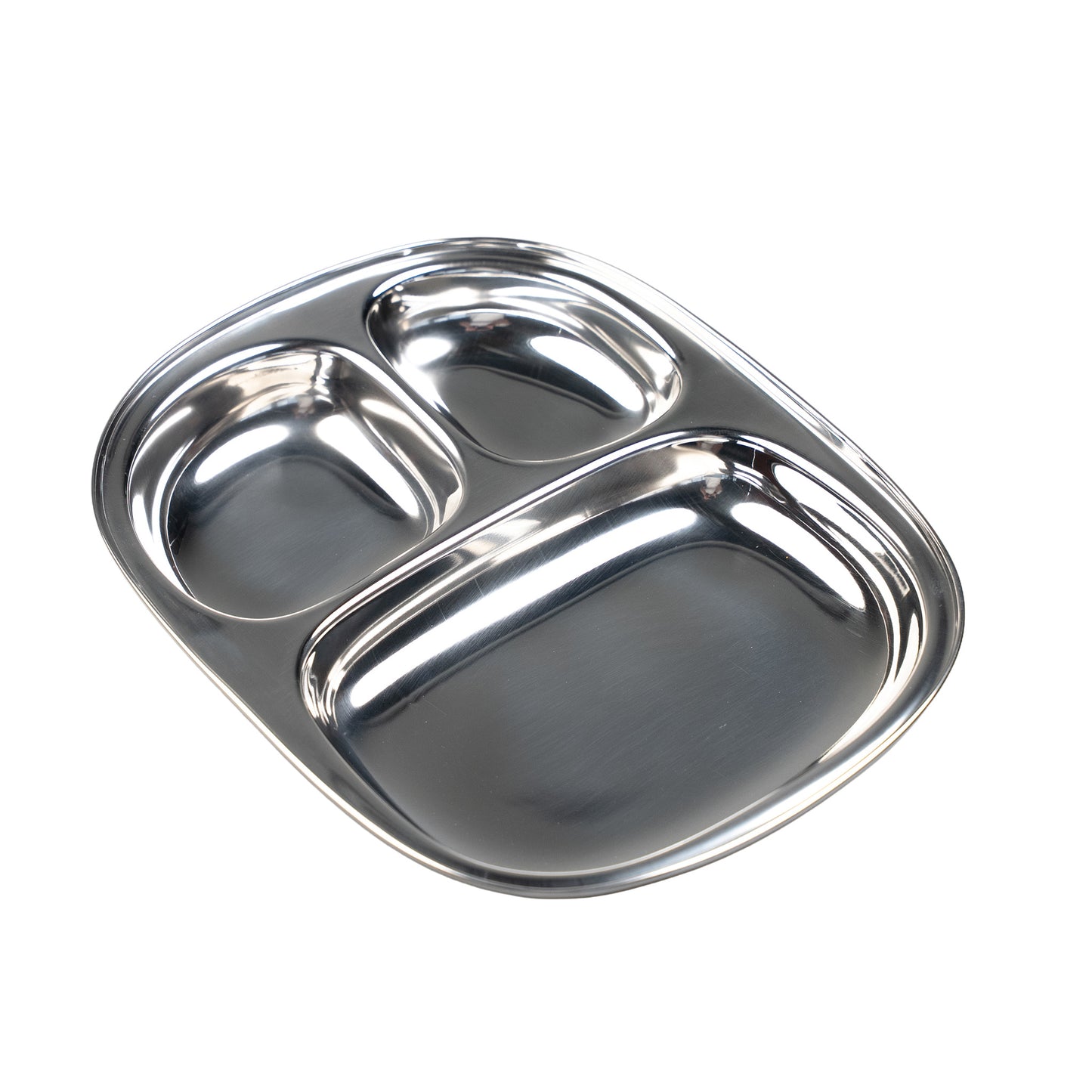 Stainless Steel Children's Plates with Compartments Square