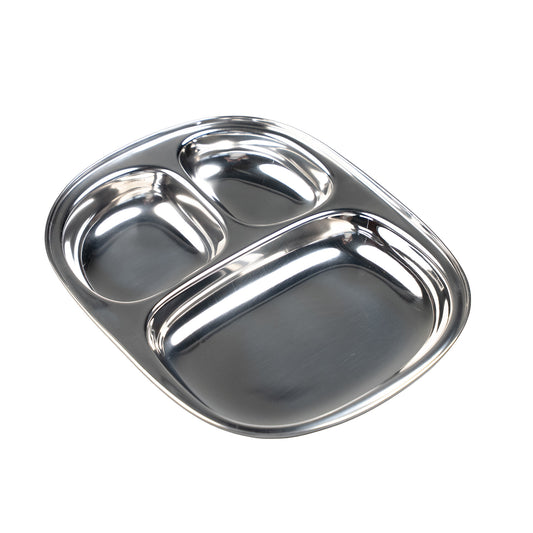 Stainless Steel Children's Plates with Compartments Square