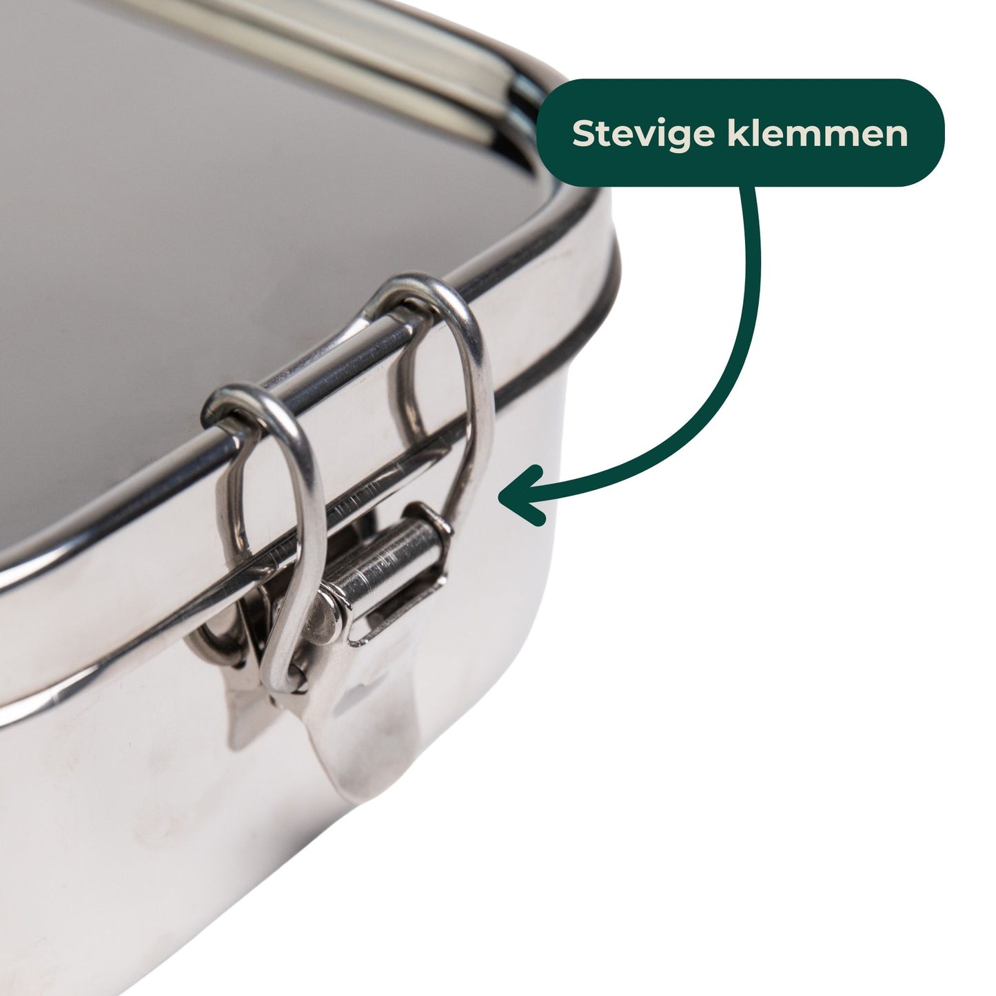 Clamp of Waterproof Square Stainless Steel Lunch Box with speech bubble with Sturdy Clamps