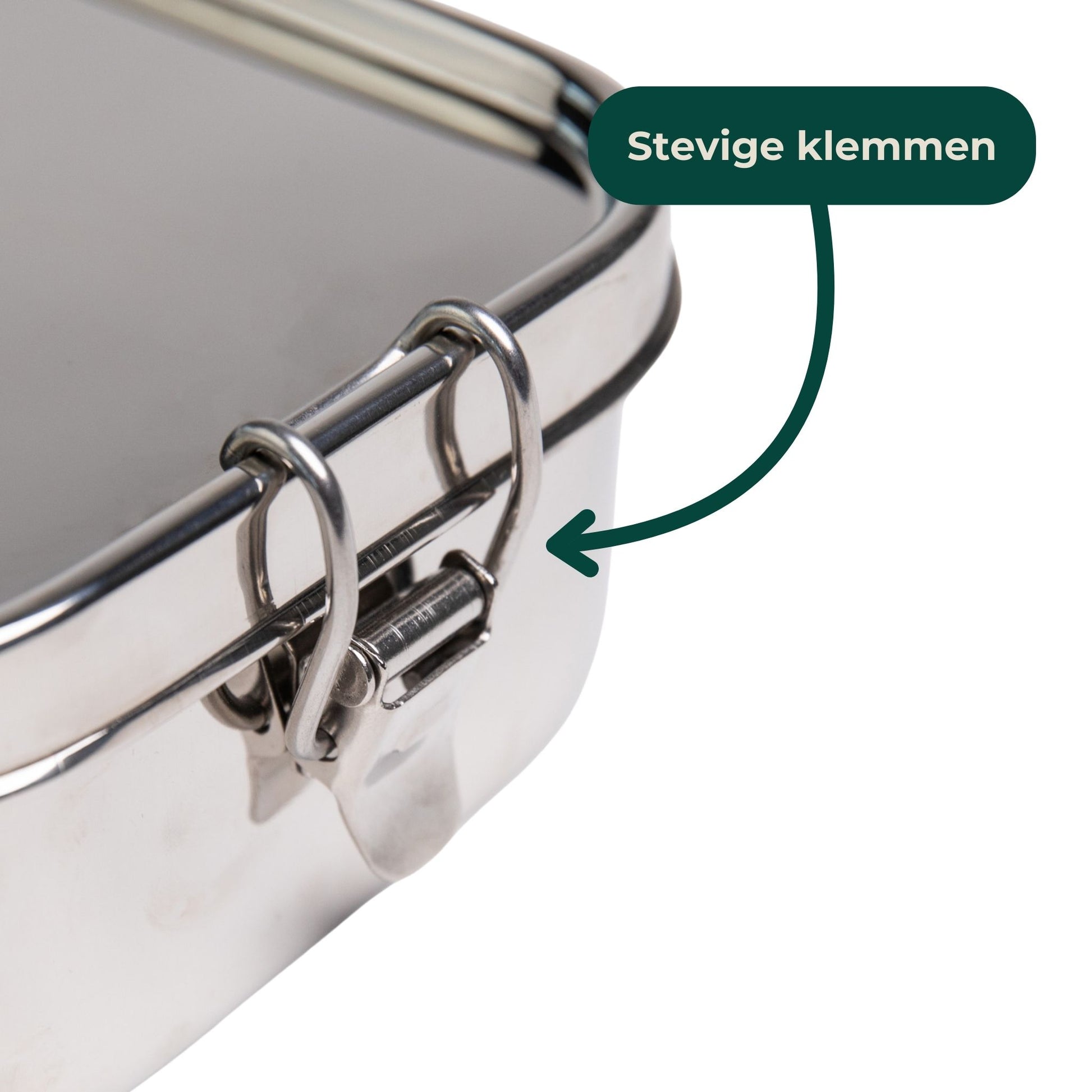 Clamp of Waterproof Square Stainless Steel Lunch Box with speech bubble with Sturdy Clamps