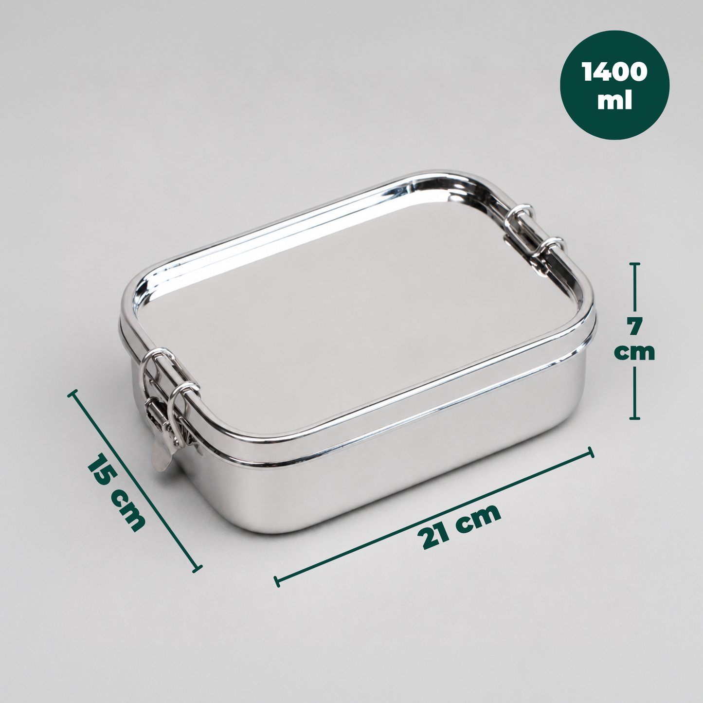Stainless Steel Leakproof Lunchbox Large (+divider)