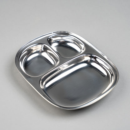 Stainless Steel Children's Plates with Compartments Square
