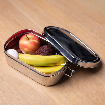 Stainless steel lunch box for adults with banana egg and avocado