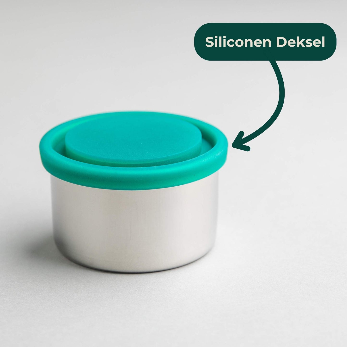 Stainless steel fruit bowl with silicone lid. 