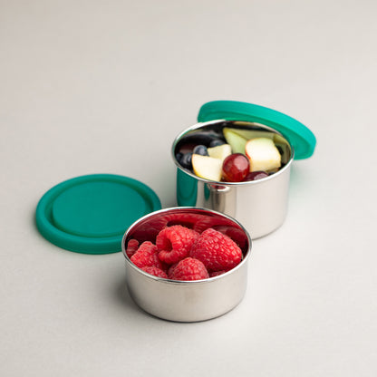 Stainless steel leak-proof snack box and fruit container both with silicone lid
