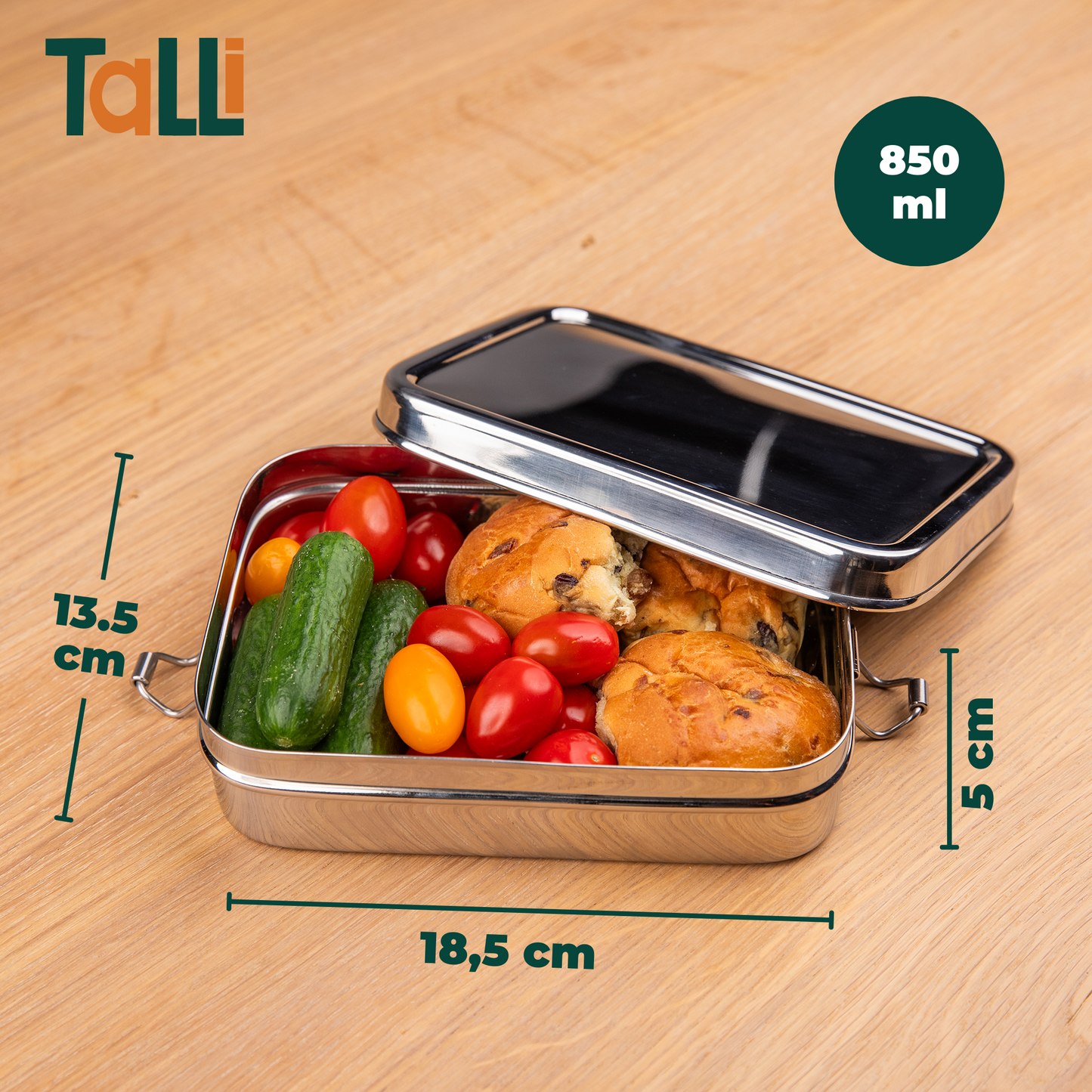 large stainless steel lunch box with dimensions