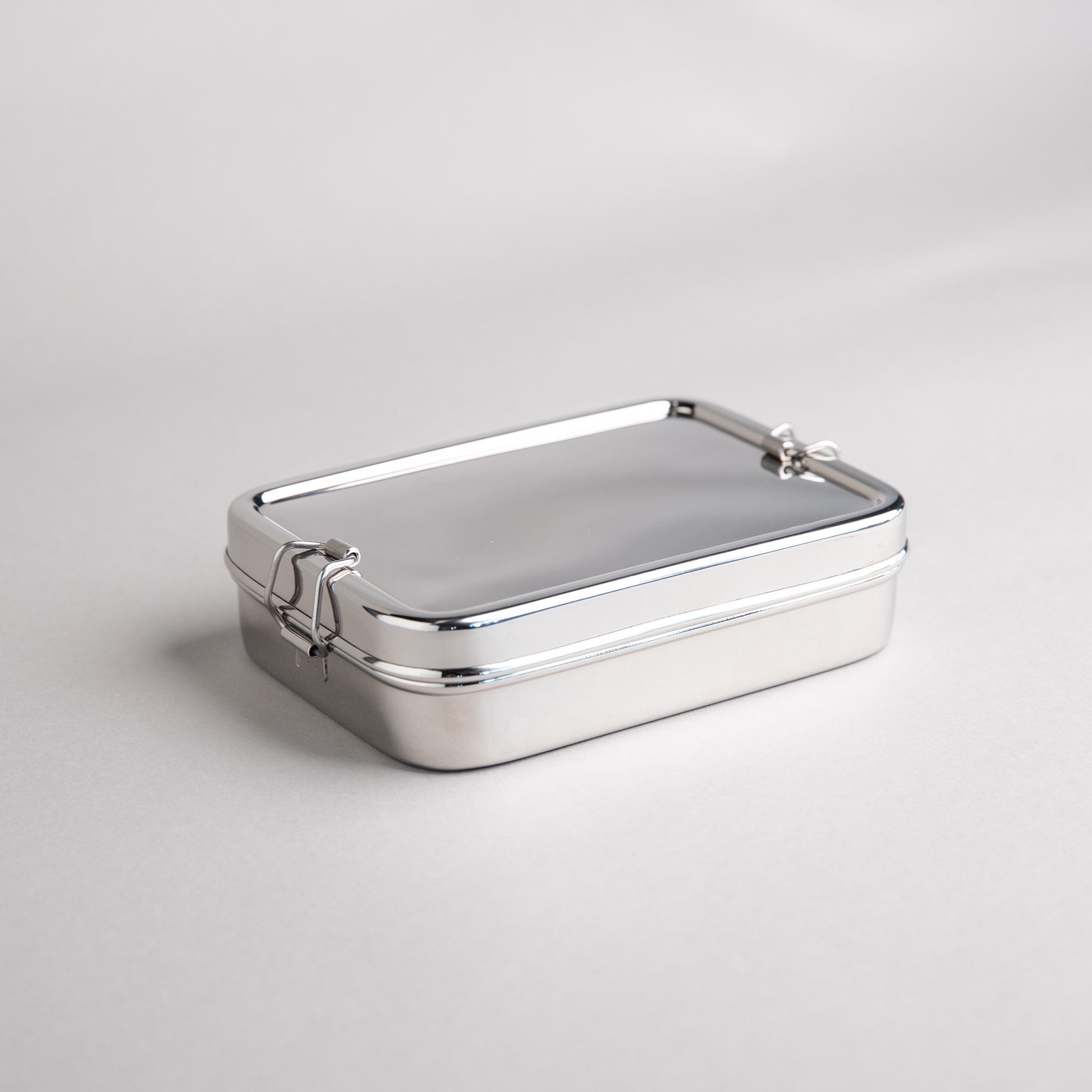 stainless steel lunchbox met 2 stainless steel clips