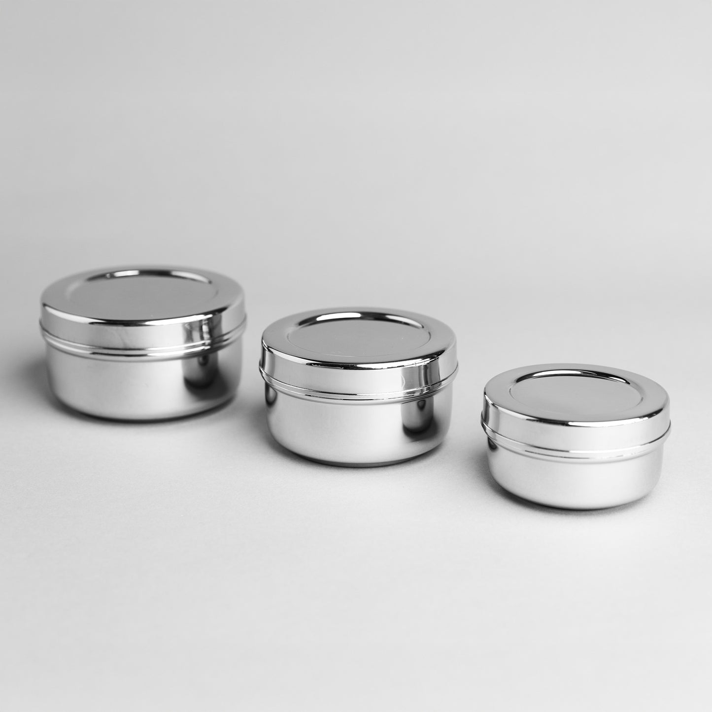 Stainless steel snack boxes from large to small