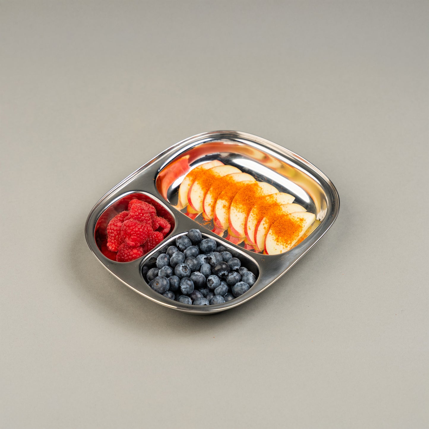 Stainless Steel Children's Plates with Compartments Square