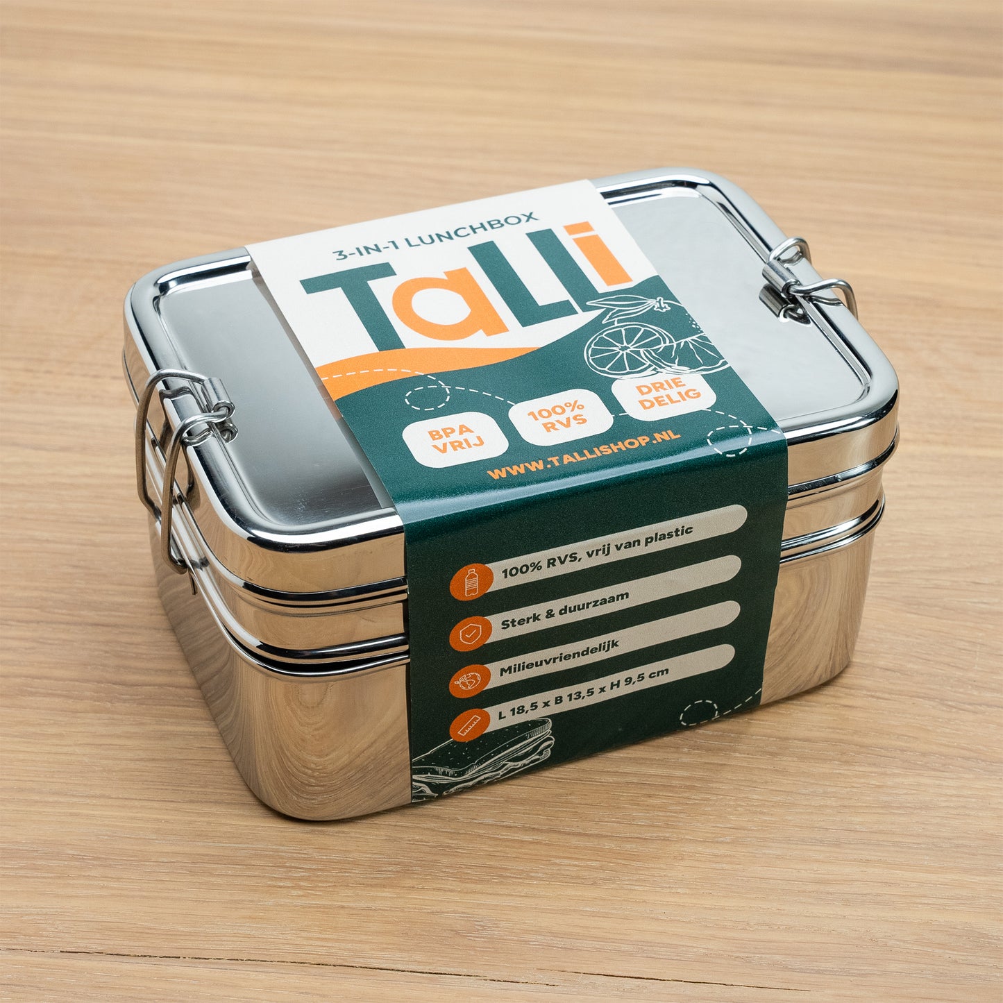 stainless steel bentobox met label