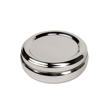 masala dabba from india, closed, on white background