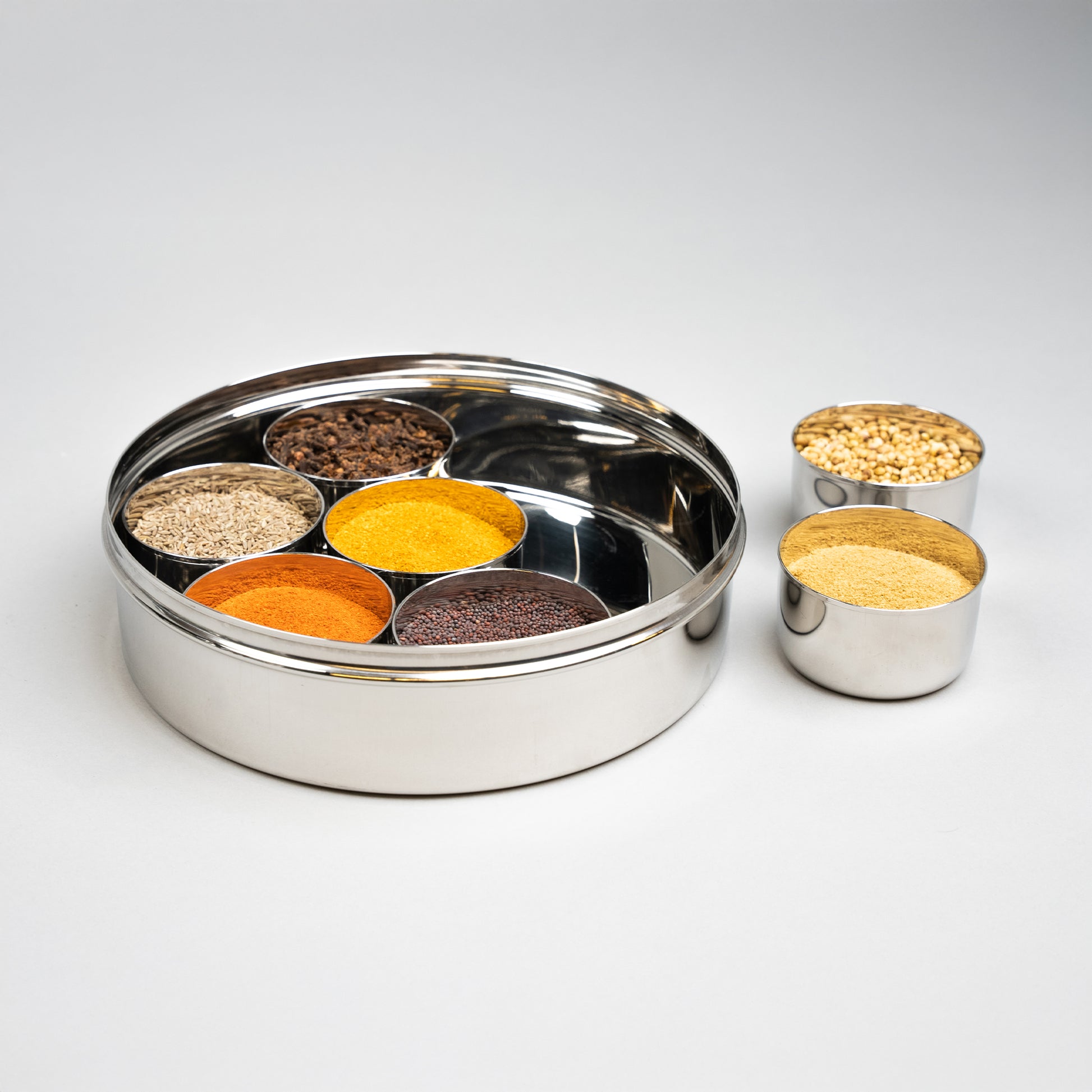 Indian spice box with masala dabba containers