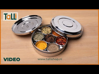 Stainless Steel Indian Spice Box (Small) (Masala Dabba)