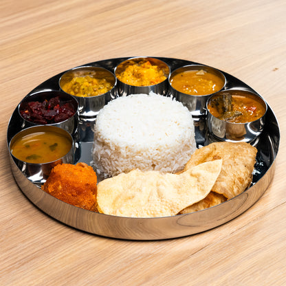 thali plate from India filled with food
